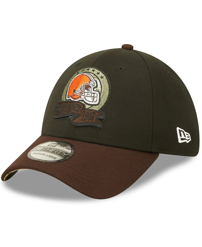 Men's New Era Black, Brown Cleveland Browns 2022 Salute To Service 39THIRTY Flex Hat
