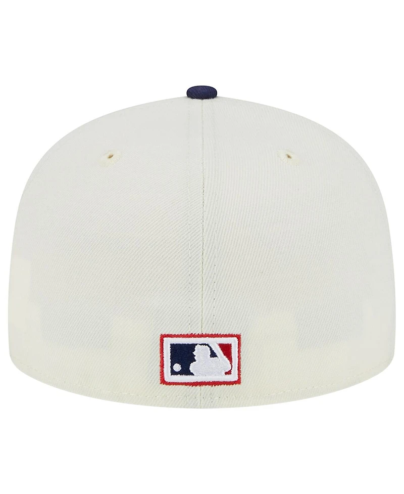 Men's New Era Stone, Navy Chicago White Sox Retro 59FIFTY Fitted Hat