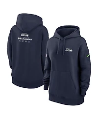 Women's Nike College Navy Seattle Seahawks 2023 Sideline Club Fleece Pullover Hoodie