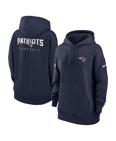 Women's Nike Navy New England Patriots 2023 Sideline Club Fleece Pullover Hoodie