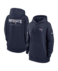 Women's Nike Navy New England Patriots 2023 Sideline Club Fleece Pullover Hoodie