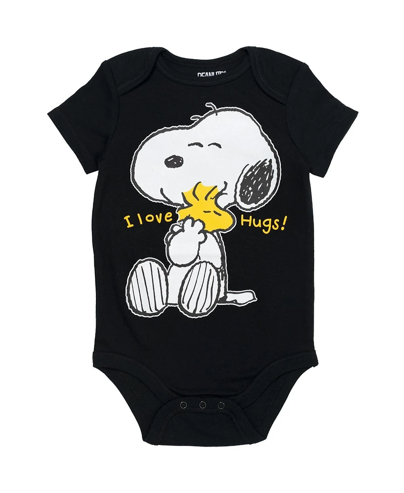 Peanuts Snoopy Charlie Brown Boys 5 Pack Bodysuits Multi Infant