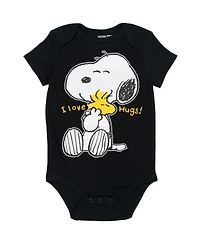Peanuts Snoopy Charlie Brown Boys 5 Pack Bodysuits Multi Infant