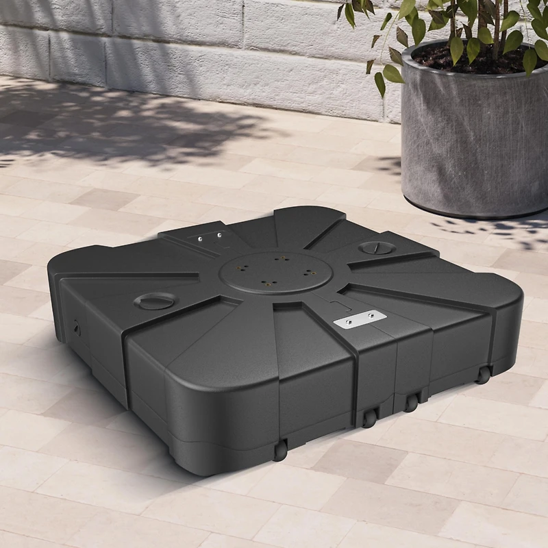 Mondawe Heavy-Duty Hdpe Patio Umbrella Base Stand for Cantilever Umbrellas with Wheels