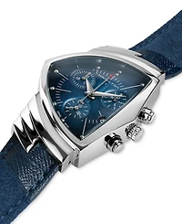 Hamilton Women's Swiss Chronograph Ventura Blue Textile Strap Watch 32x50mm