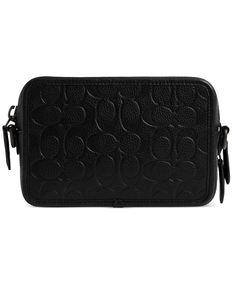 Coach Men's Charter Crossbody in Blackout Signature Leather with Metal Chain