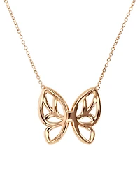 Lab Grown Pink Sapphire (1-1/6 ct. t.w.) & Lab Grown White Sapphire (1-1/3 ct. t.w.) Openwork Butterfly 18" Pendant Necklace in 14k Rose Gold-Plated S