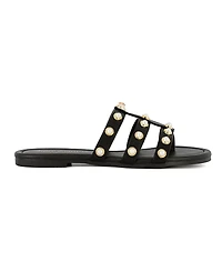 Juicy Couture Women's Zallymae Embellished Slide Flat Sandals