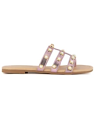 Juicy Couture Women's Zallymae Embellished Slide Flat Sandals