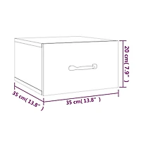 Wall-mounted Bedside Cabinets 2 pcs 13.8"x13.8"x7.9" High Gloss White