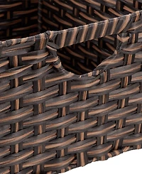 Seville Classics Foldable Handwoven Cube Storage Baskets, Set of 2