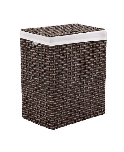 Seville Classics Handwoven Lidded Laundry Hamper
