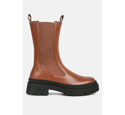 Womens jolt elasticated gussets lug sole boots