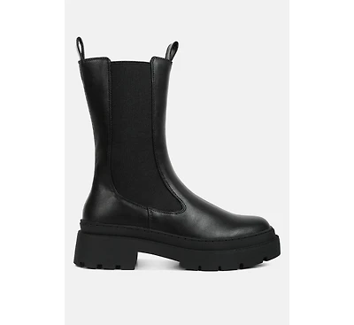 Womens jolt elasticated gussets lug sole boots