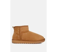 Womens winifred rhinestone embellished fur lined boots