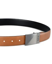 Kenneth Cole Reaction Men's Reversible Faux-Leather Plaque-Buckle Belt