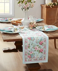 Vintage-Like Floral Garden Table Runner, 13" x 70"