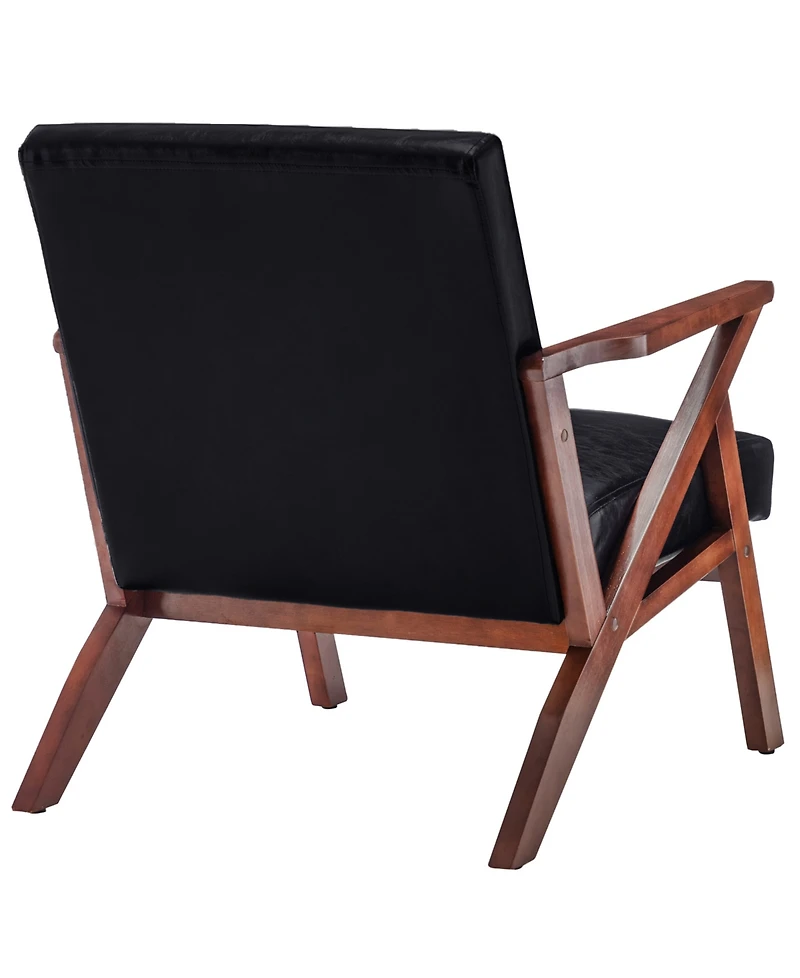 Convenience Concepts 28.5" Faux Leather Cliff Mid-Century Modern Accent Armchair