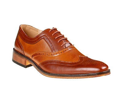 Gino Vitale Men's Two Tone Wing Tip Oxford Dress Shoes