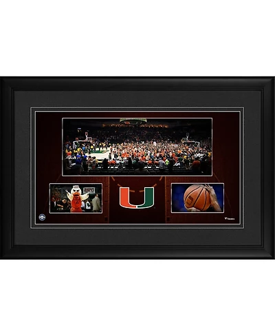 Miami Hurricanes Framed 10'' x 18'' Watsco Center Panoramic Collage