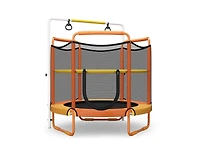 5 Feet Kids 3-in-1 Game Trampoline with Enclosure Net Spring Pad