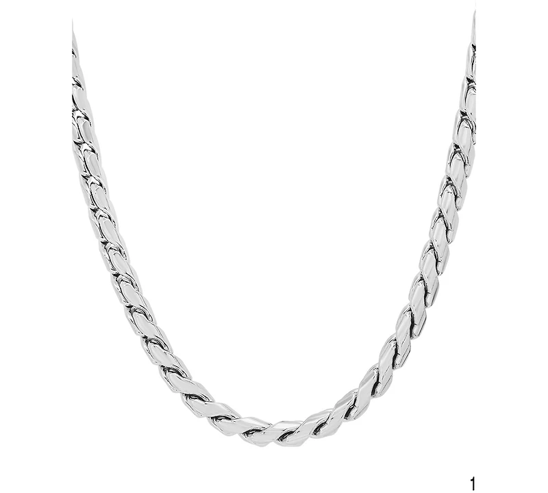 Steeltime Men's Fancy Link Necklace, 24"