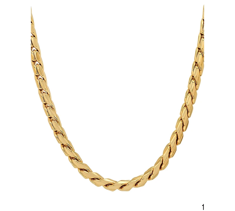 Steeltime Men's Fancy Link Necklace, 24"