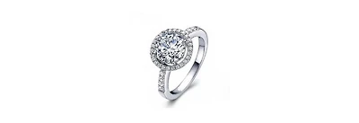Halo Round Cut Cubic Zirconia Ring