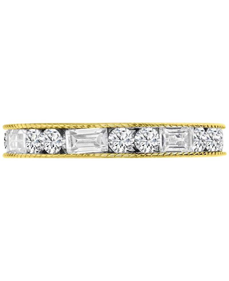 3-Pc. Set Cubic Zirconia Round & Baguette Polished Stack Rings