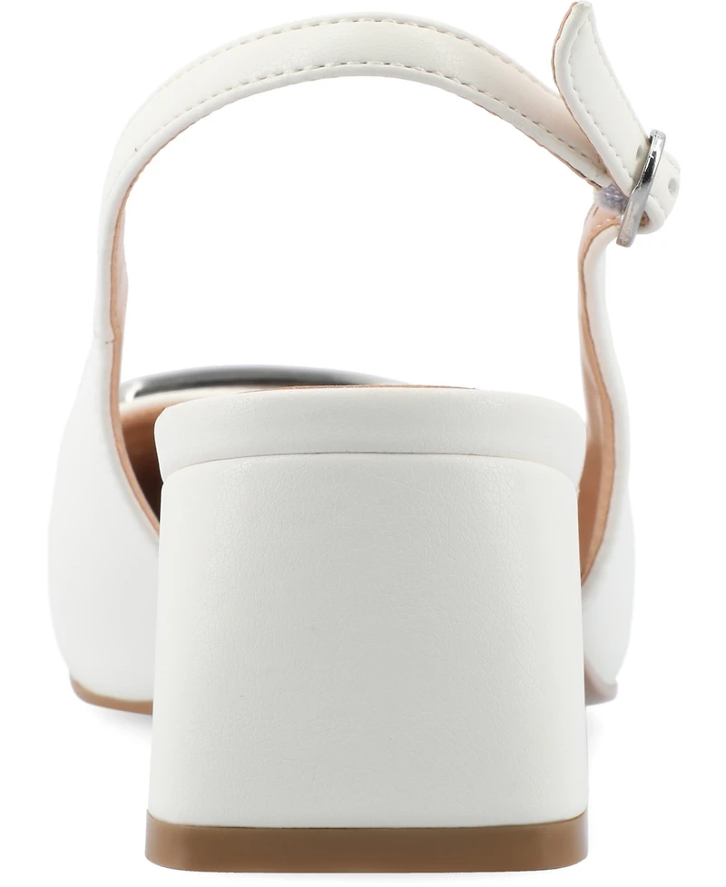 Journee Collection Women's Everlee Slingback Square Toe Pumps