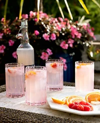 Jeanne Fitz Scalloped Rim Fluted Tall Tumbler Glass, Set of 4