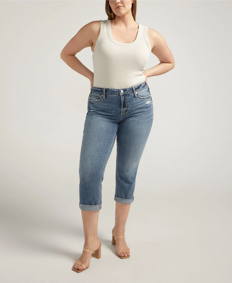 Silver Jeans Co. Plus Suki Mid Rise Curvy Fit Capri