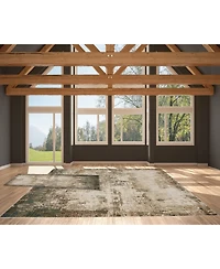 Km Home Axis Abstract 2'6" x 8', 9' x 12' Area Rug Set, 2 Piece