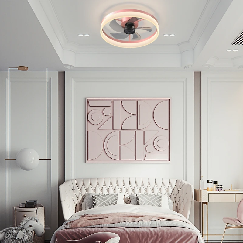 Streamdale Thin Pink Dimmable Led Ceiling Fans