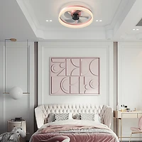 Streamdale Thin Pink Dimmable Led Ceiling Fans