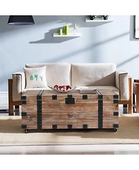 Streamdale Gray Trunk Table Set with Large Storage