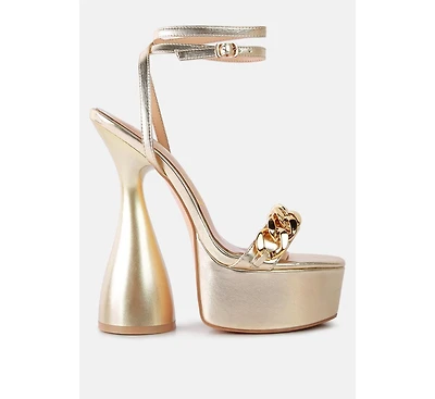 Big Bash Metallic High Platform Chunky Sandals