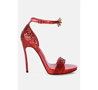 straight fire high heel glitter stilettos Sandals