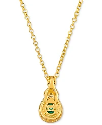 Le Vian Costa Smeralda Emeralds (1/2 ct. t.w.) & Diamond (1/5 ct. t.w.) Pear Halo 19" Pendant Necklace in 14k Gold