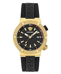Versace Men's Swiss Black Rubber Strap Watch 43mm