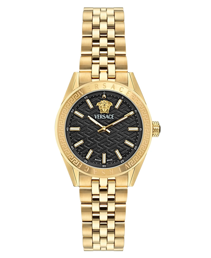 Versace Women's Swiss Gold Ion Plated Stainless Steel Bracelet Watch 36mm