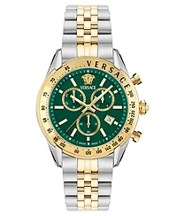 Versace Men's Swiss Chronograph Two-Tone Stainless Steel Bracelet Watch 44mm