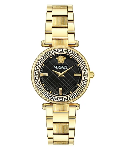 Versace Women's Swiss Gold Ion Plated Stainless Steel Bracelet Watch 35mm