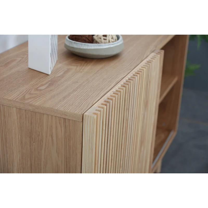 Simplie Fun Modern Sideboard With 4 Cabinet, Storage Cabinet, Tv Stand, Anti-Topple Design