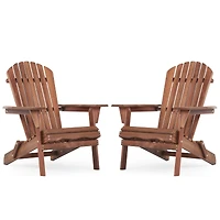 Streamdale Outdoor Folding Adirondack Chair Set - 2 Wood Lounge Chairs