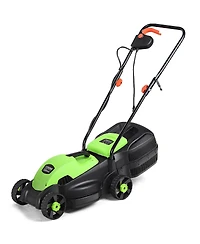 12 Amp 14-Inch Electric Push Lawn Corded Mower With Grass Bag