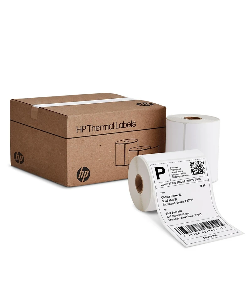 Hp 4x6” Direct Thermal Shipping Labels, 2 Rolls (500 Labels)