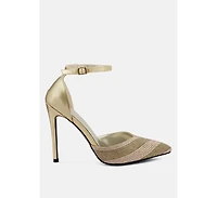 Nobles Womens Rhinestone Patterned Stiletto Sandals