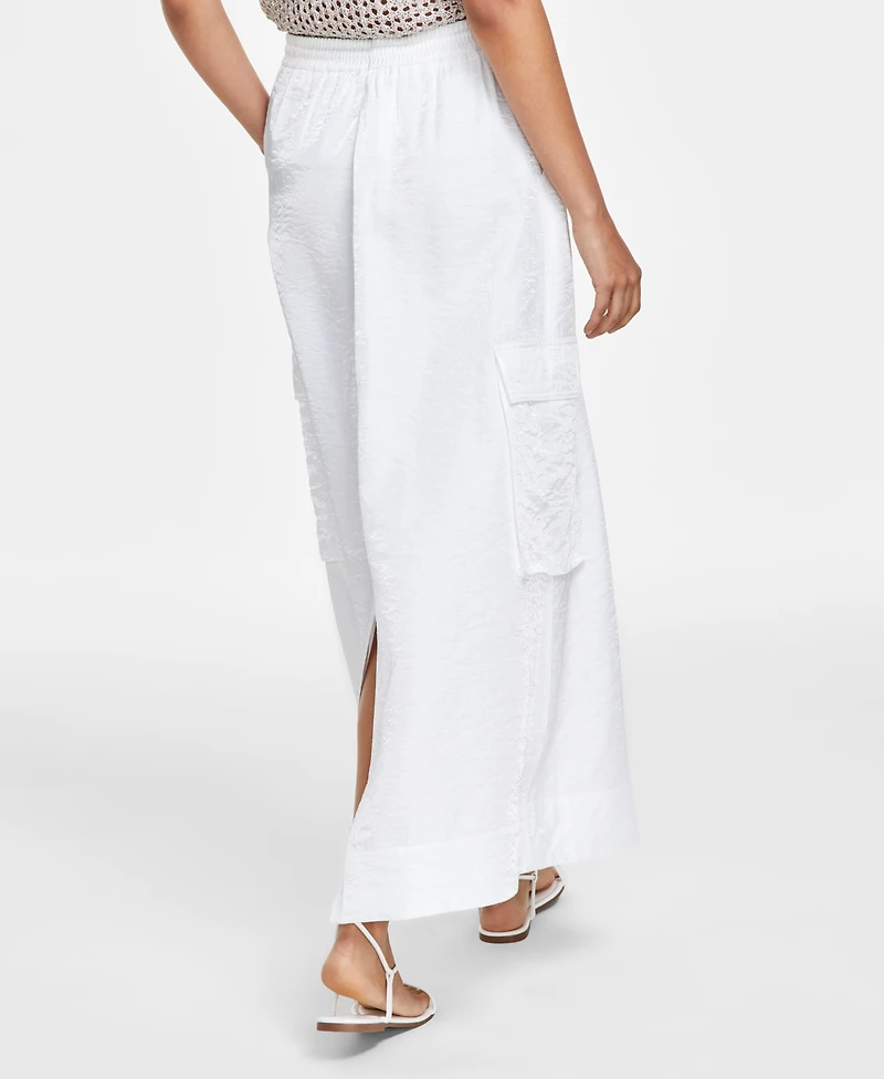 Bar Iii Women's Metallic Cargo Maxi Skirt, Created for Macy's