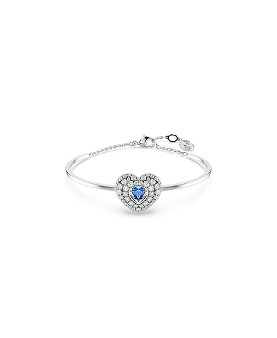 Swarovski Hyperbola Bangle, Heart, Blue, Rhodium Plated